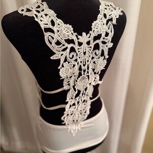 White Lace Back Top